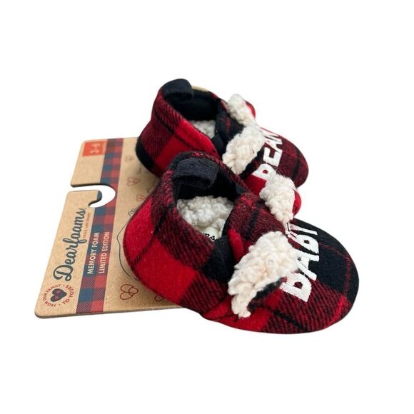 Dearfoams Baby Bear Slippers - Plaid, Size 3-6 Months, NWT - Picture 4 of 5